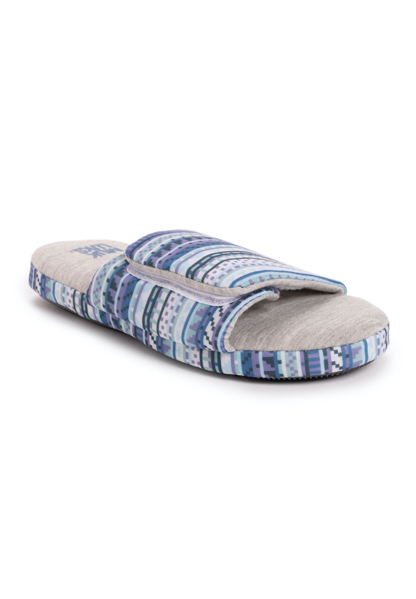Women's Ansley Jersey Slide Slippers by MUK LUKS in Blue Green (Size LARGE)