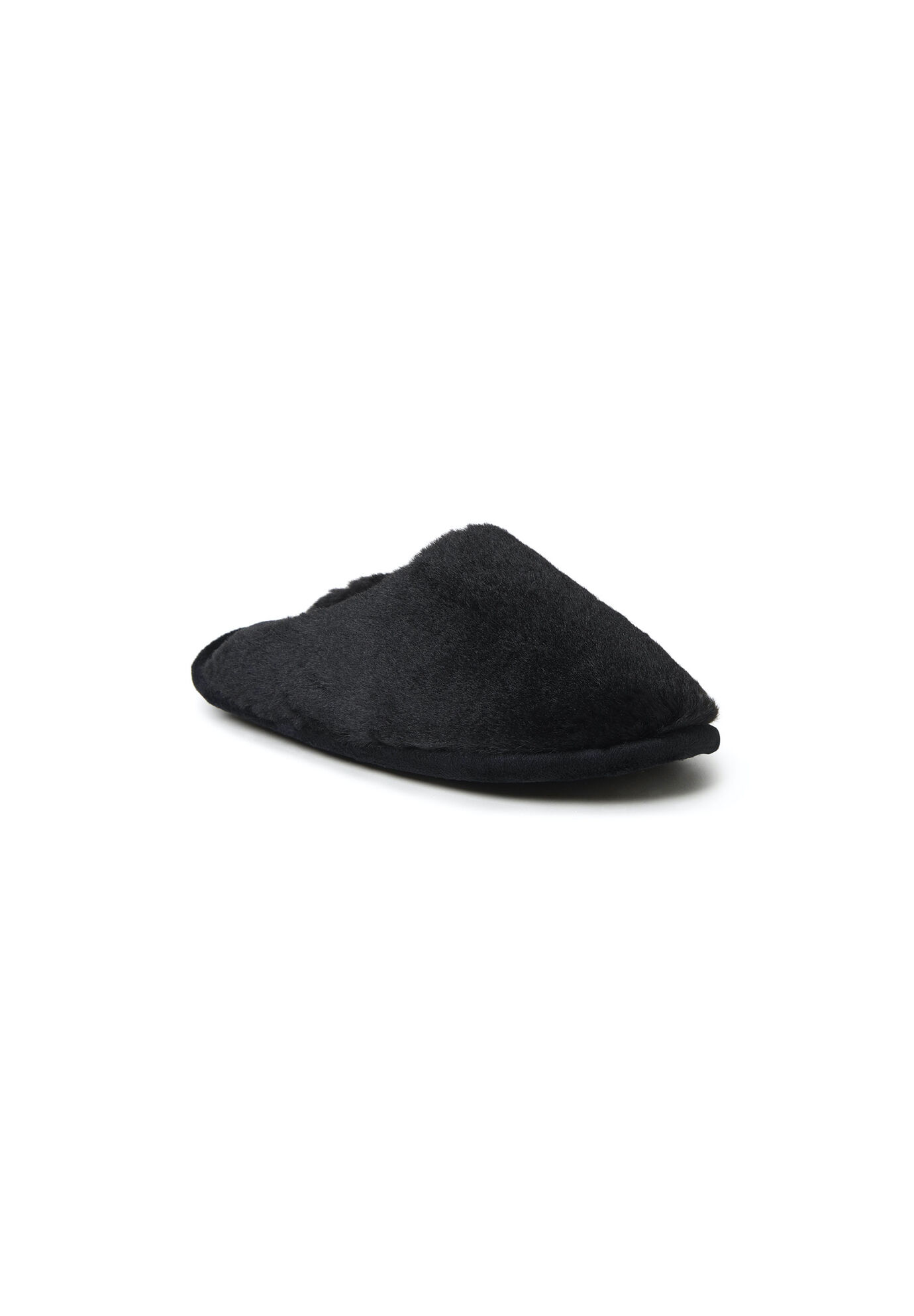 Women's Bailey Furry Scuff Slipper by Dearfoams in Black (Size SMALL)