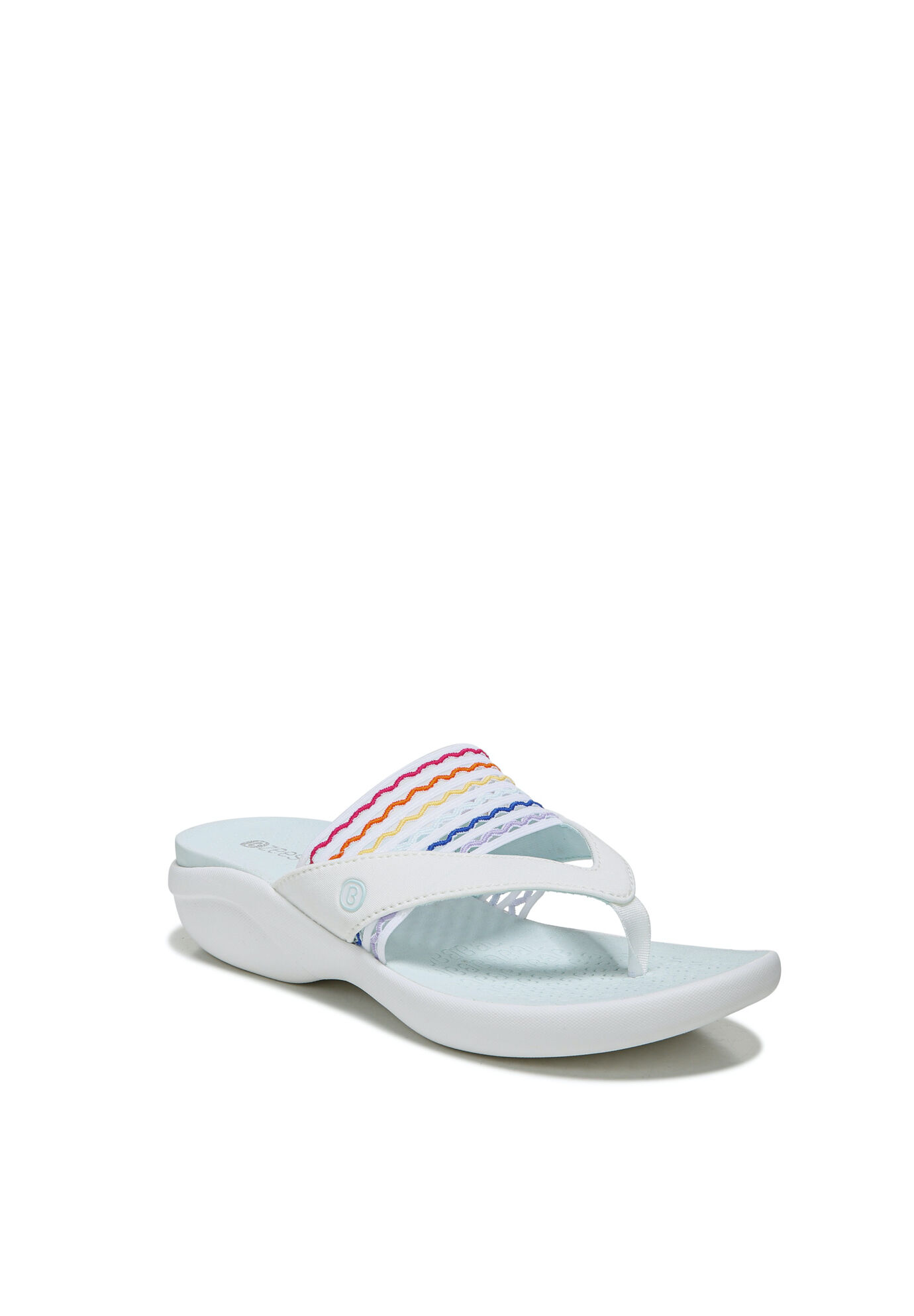 Wide Width Women's Cabana Sandals by BZees in White (Size 8 1/2 W)