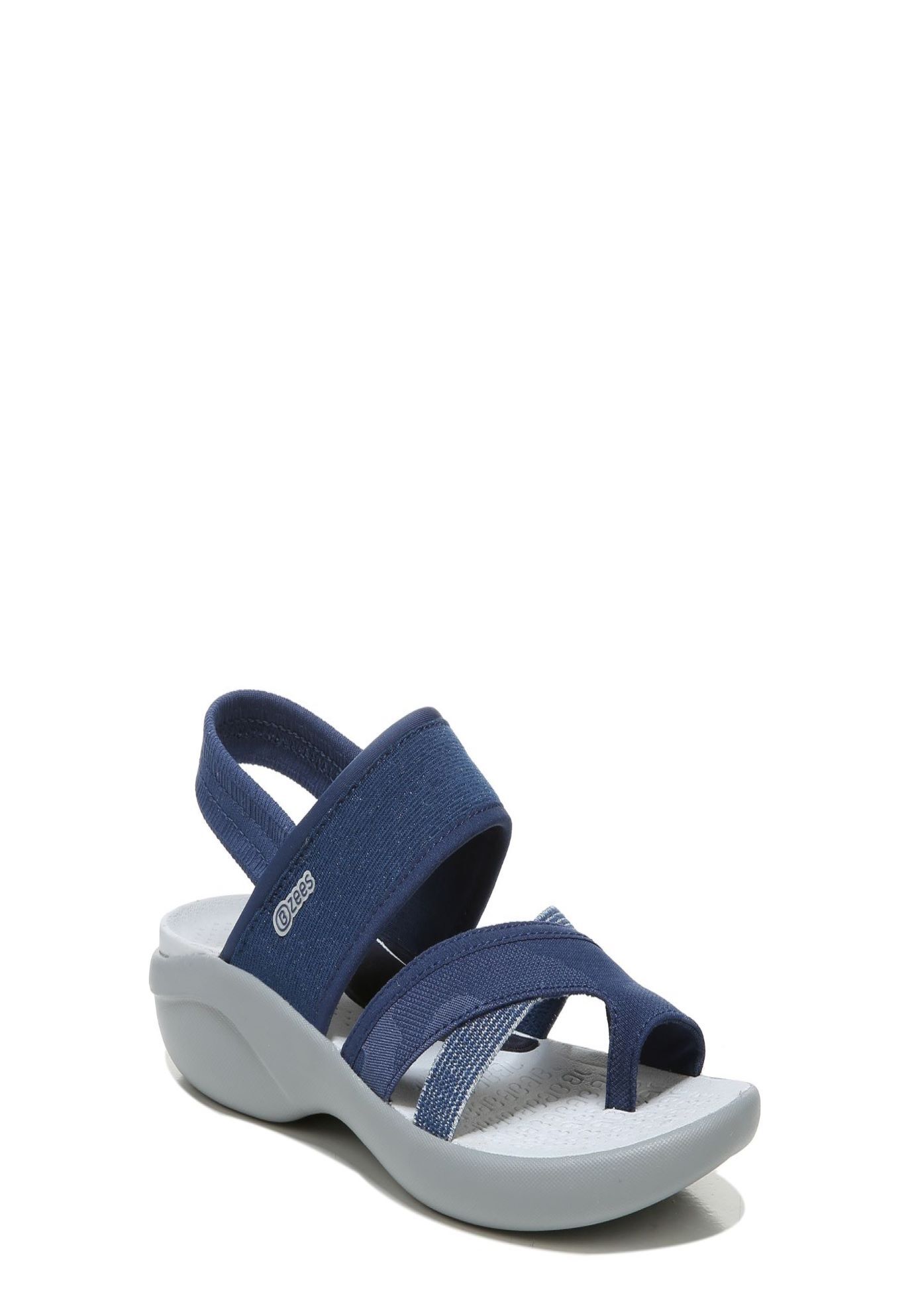 Wide Width Women's Call Me Sandals by BZees in Navy (Size 7 W)