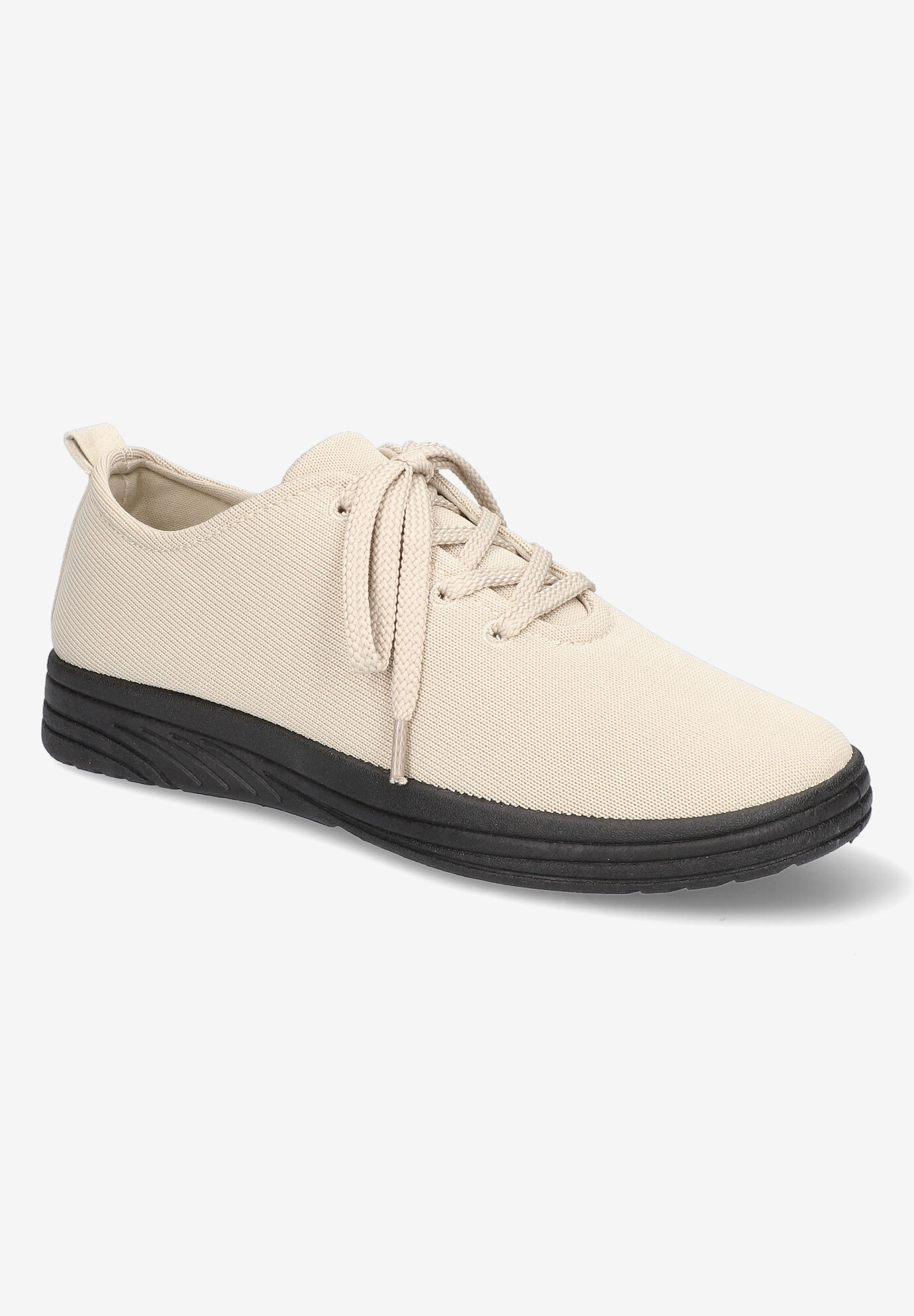 Extra Wide Width Women's Command Sneakers by Easy Street in Natural Knit (Size 7 WW)