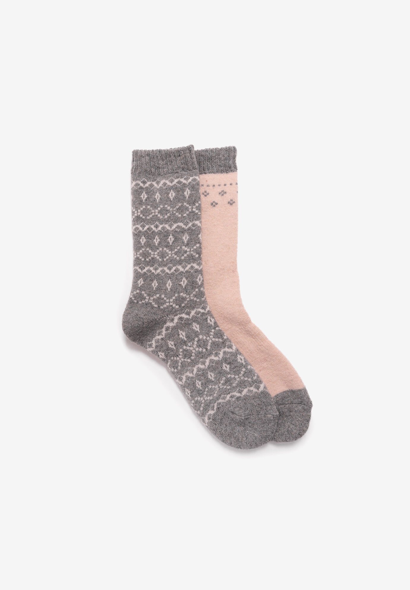 Women's 2 Pair Pack Wool Boot Socks by MUK LUKS in Ash Salmon (Size ONE)