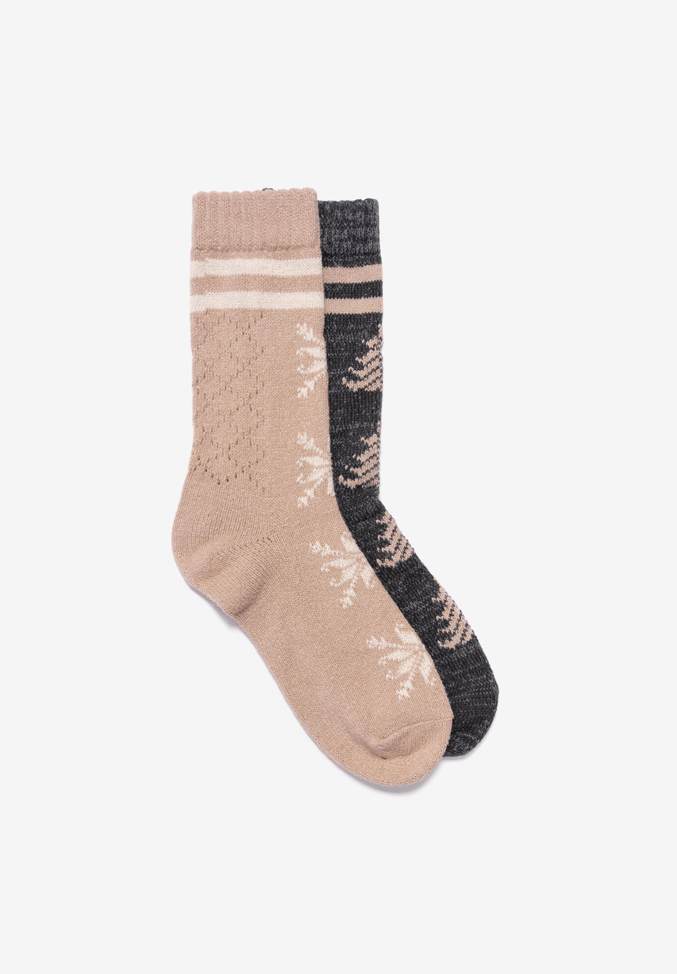 Women's 2 Pair Pack Pointelle Boot Socks by MUK LUKS in Neutral (Size ONE)
