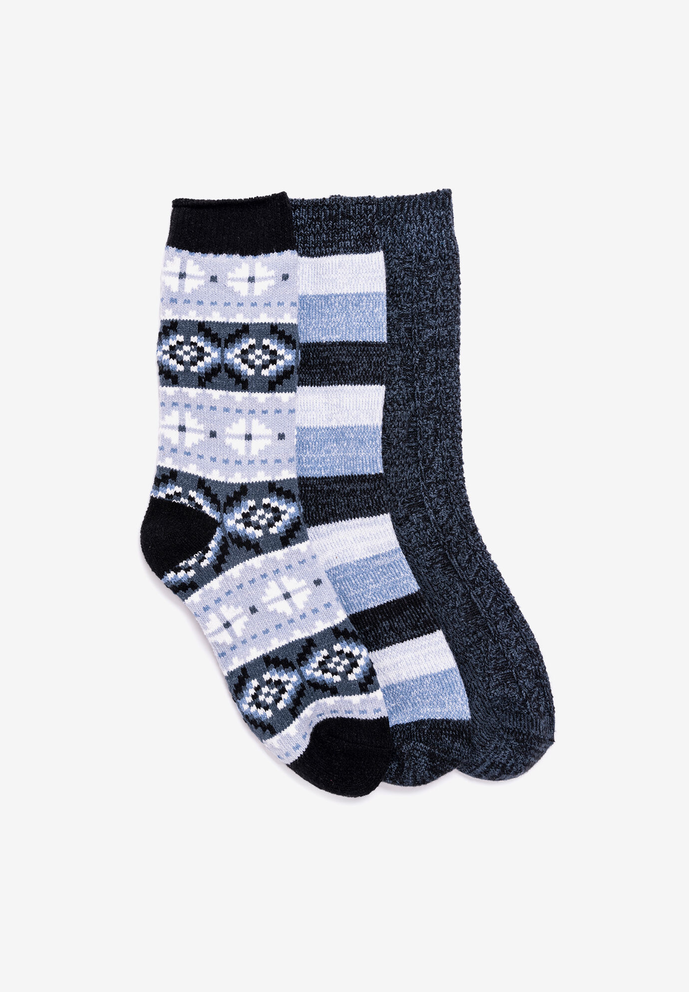 Women's 3 Pair Pack Boot Socks by MUK LUKS in Moody Blue (Size ONE)