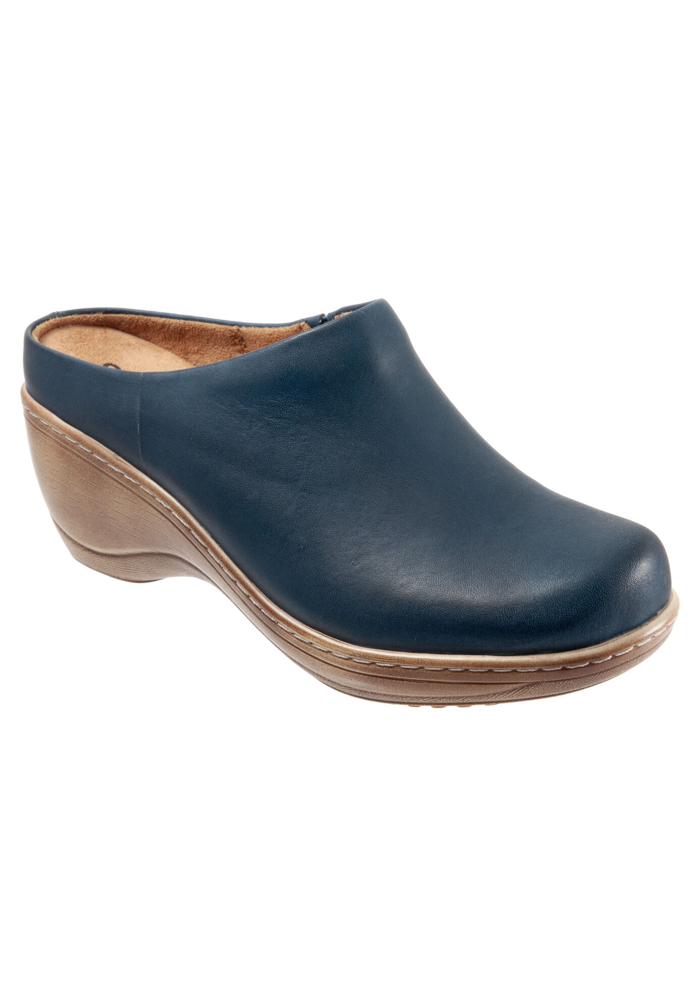 Extra Wide Width Women's Madison Clog by SoftWalk in Navy (Size 6 1/2 WW)