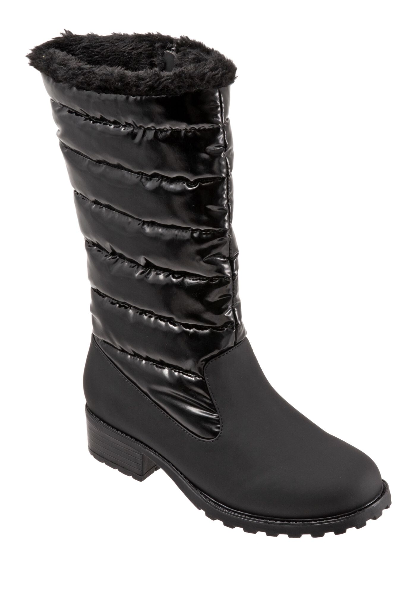 Extra Wide Width Women's Benji High Boot by Trotters in Black Black (Size 6 WW)