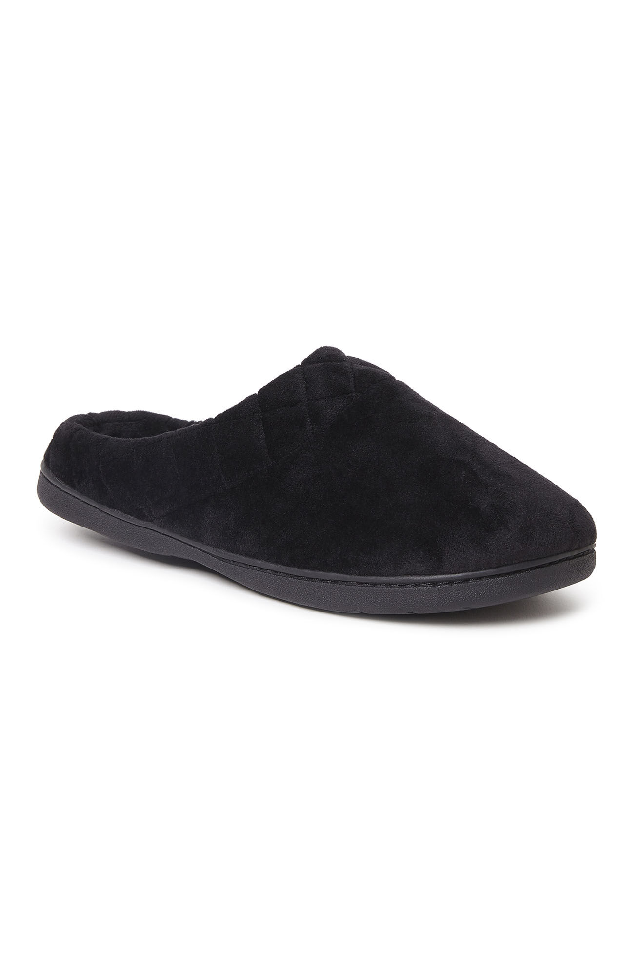 Women's Darcy Velour Clog W/Quilted Cuff Slipper by Dearfoams in Black (Size 2XLARGE)