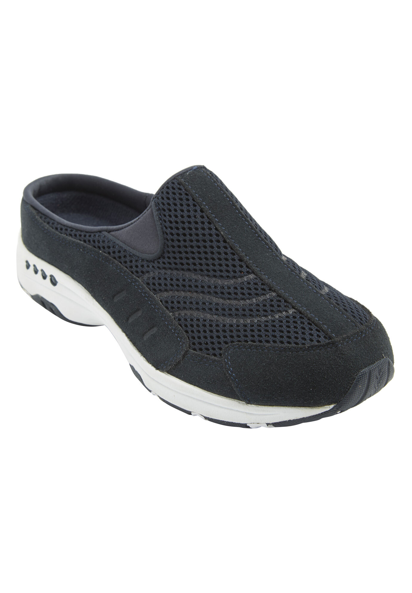 Extra Wide Width Women's The Traveltime Mule by Easy Spirit in Black Mesh (Size 8 1/2 WW)
