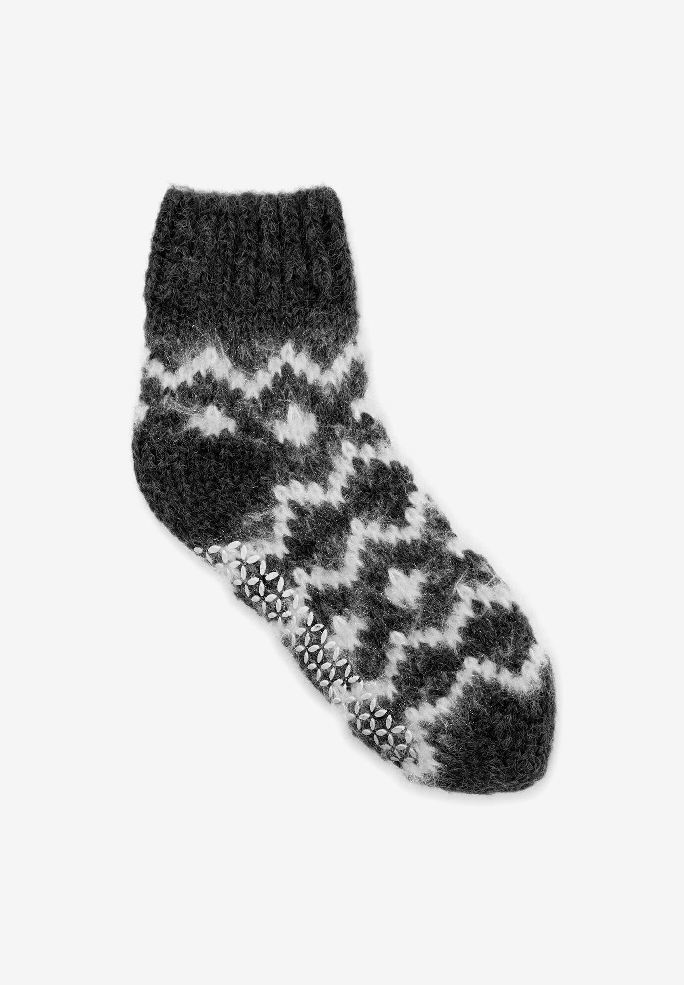 Women's Cozy Ankle Socks by Kathy Ireland in Ebony Ivory (Size ONE)