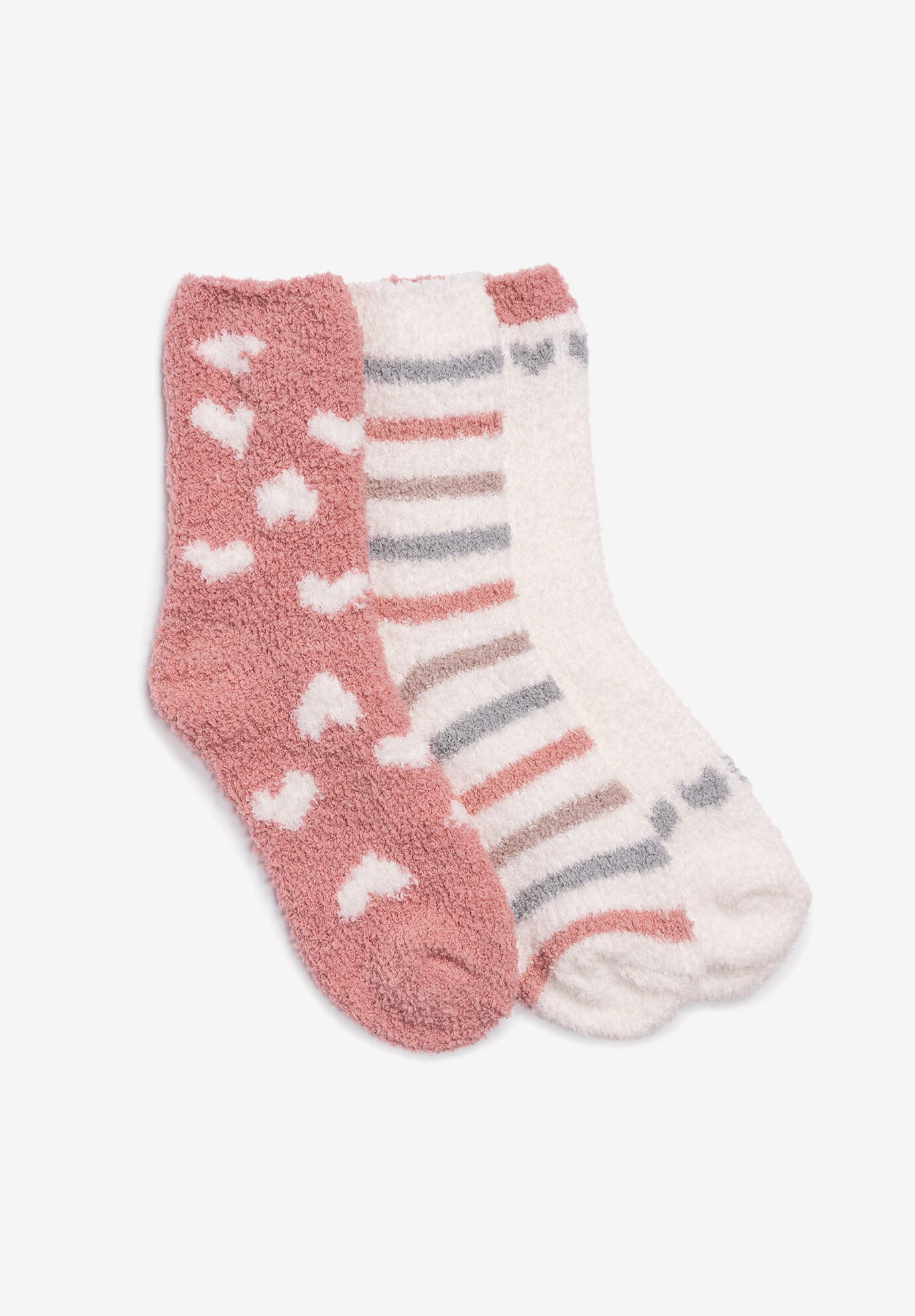 Women's 3 Pack Holiday Crew Socks by MUK LUKS in Peach (Size ONE)