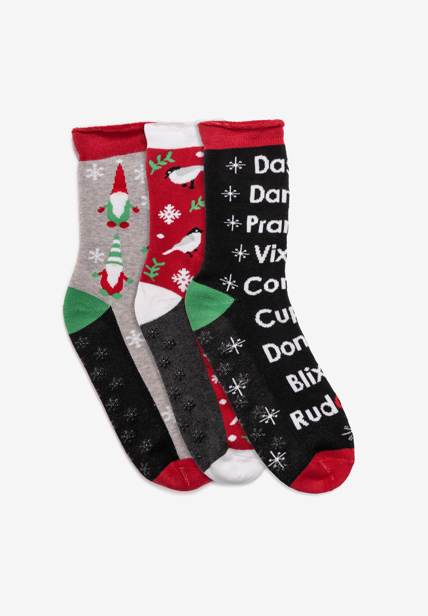 Women's 3 Pack Holiday Crew Socks by MUK LUKS in Christmas Outside (Size ONE)