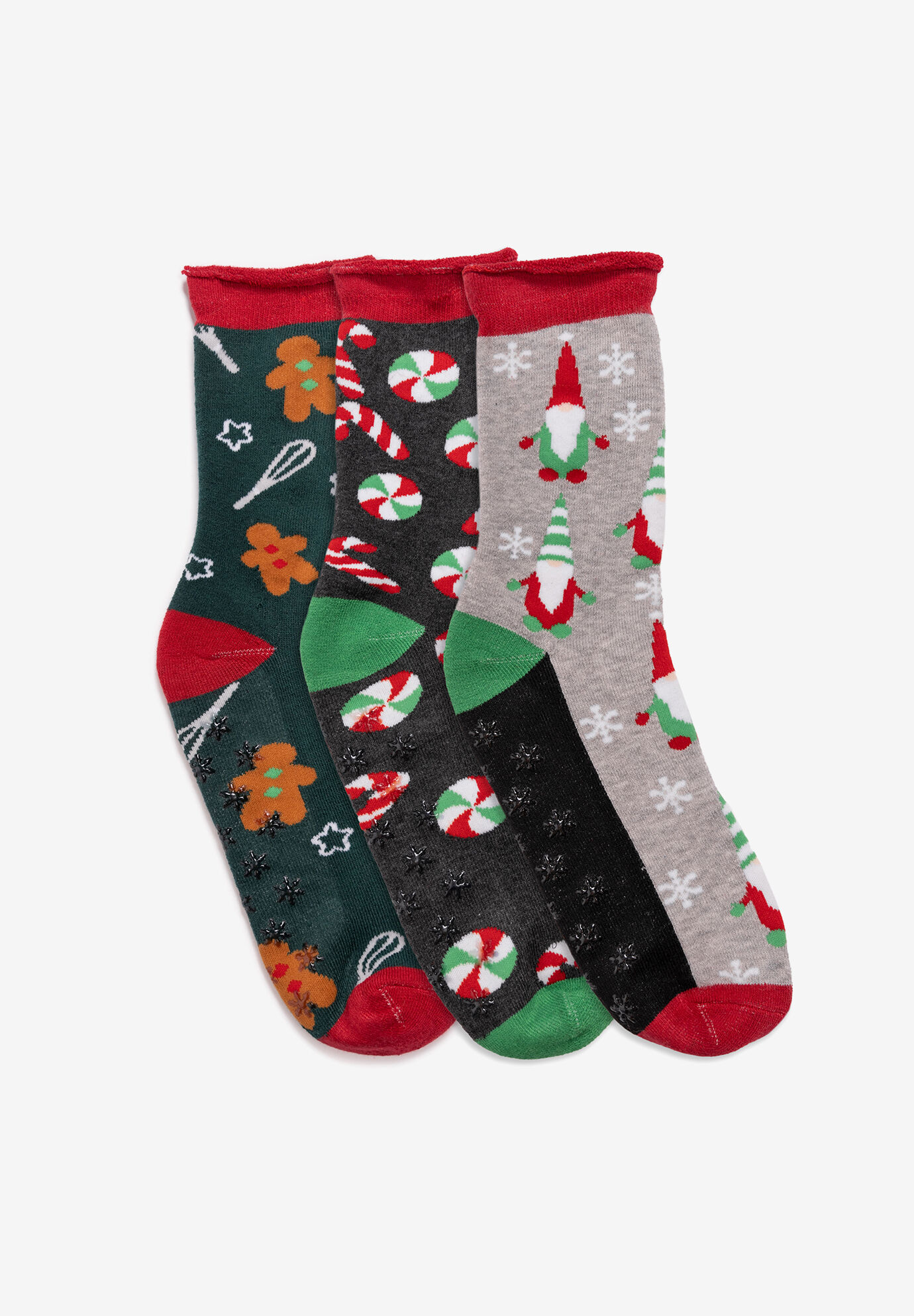 Women's 3 Pack Holiday Crew Socks by MUK LUKS in Christmas Morning (Size ONE)