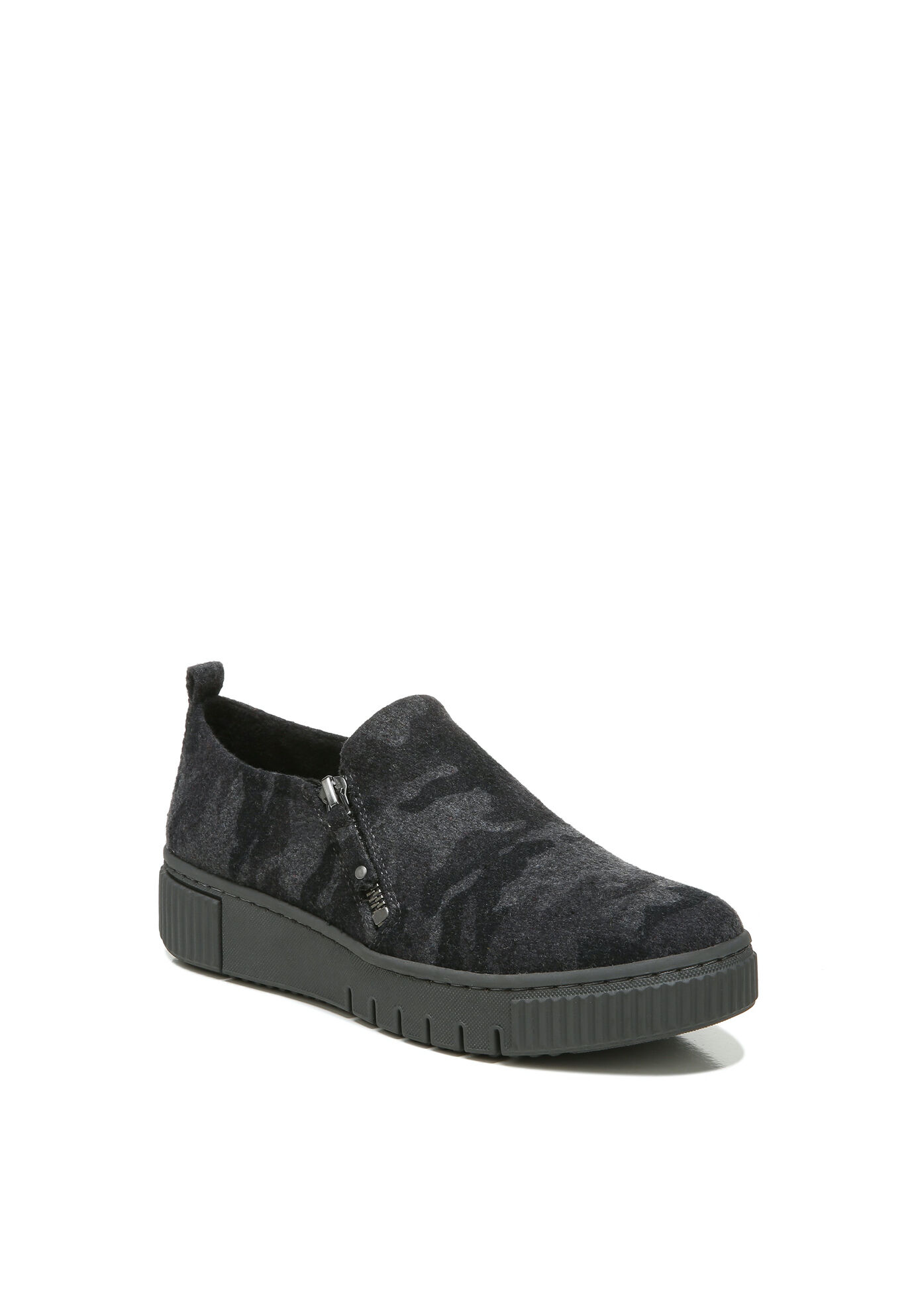 Wide Width Women's Turner Slip On Sneaker by Roamans in Grey Camo (Size 7 1/2 W)
