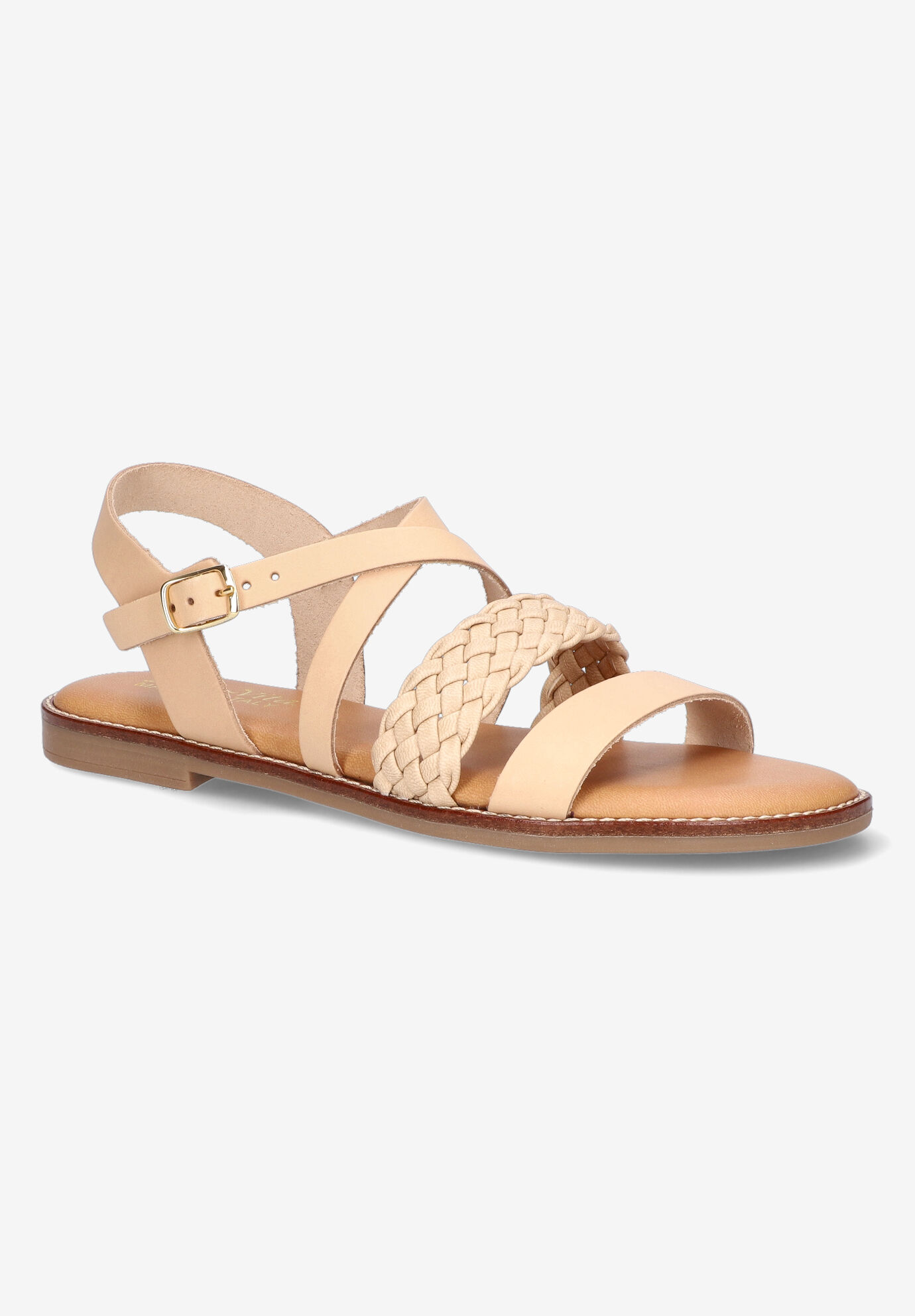 Extra Wide Width Women's Ala-Italy Sandal by Bella Vita in Natural Leather (Size 9 WW)