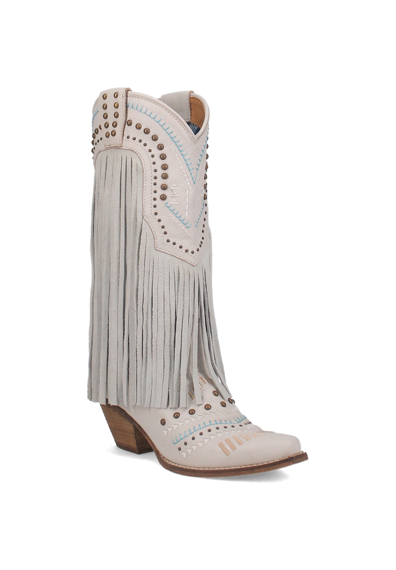 Women's Gypsy Western Fringe Boot by Dingo in White (Size 6 M)