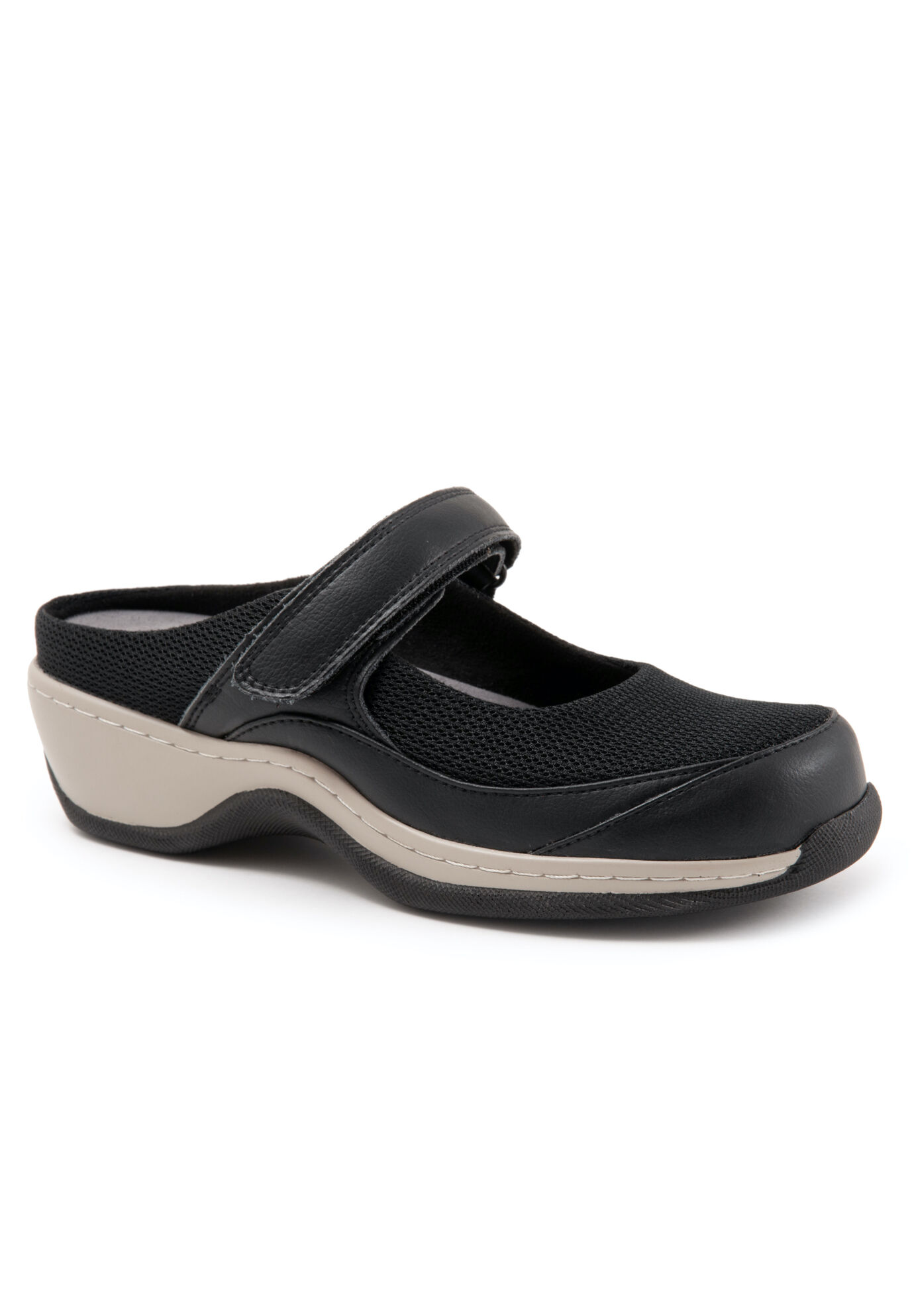 Extra Wide Width Women's Arcadia Adjustable Clog by SoftWalk in Black (Size 7 WW)