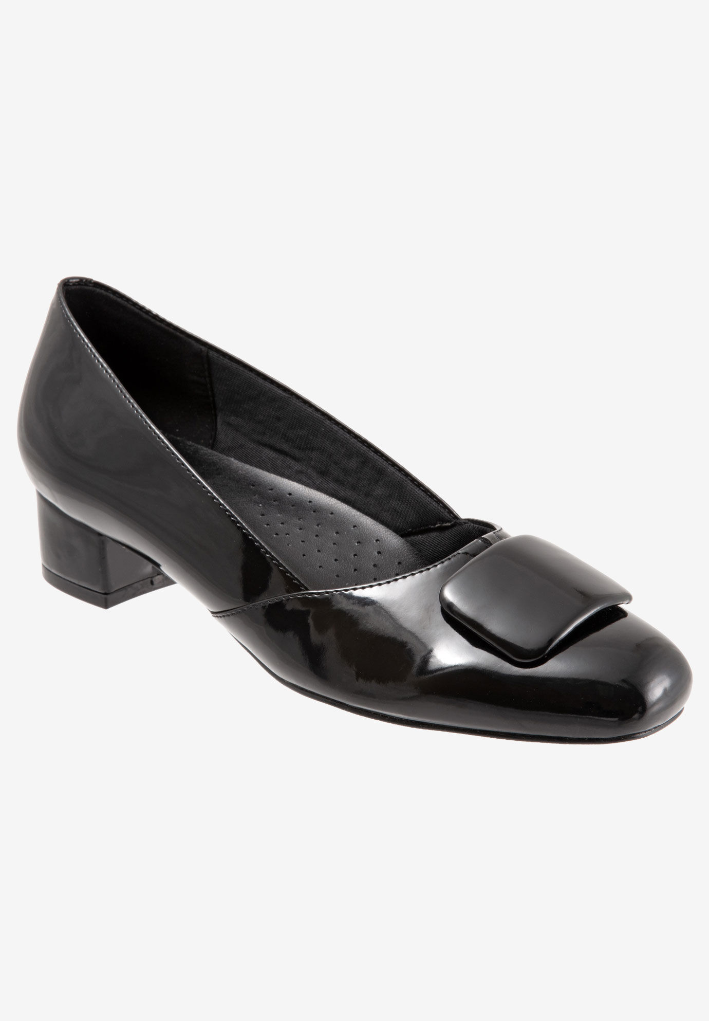 Extra Wide Width Women's Delse Pump by Trotters in Black Patent (Size 7 WW)