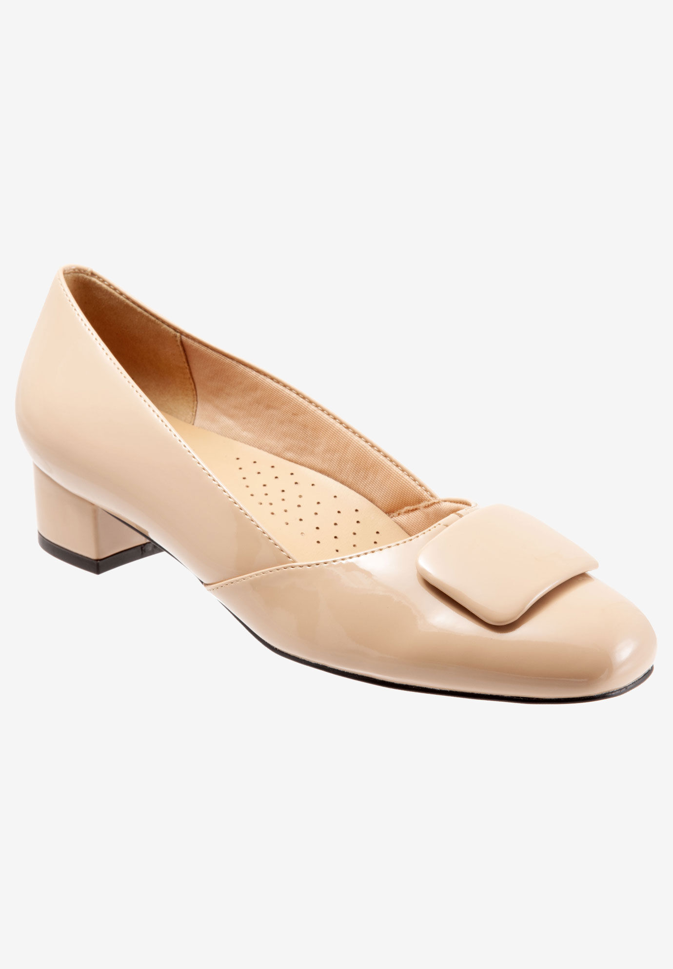 Extra Wide Width Women's Delse Pump by Trotters in Nude Patent (Size 10 1/2 WW)