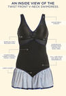 Twist Front V-Neck Swimdress, , alternate image number null