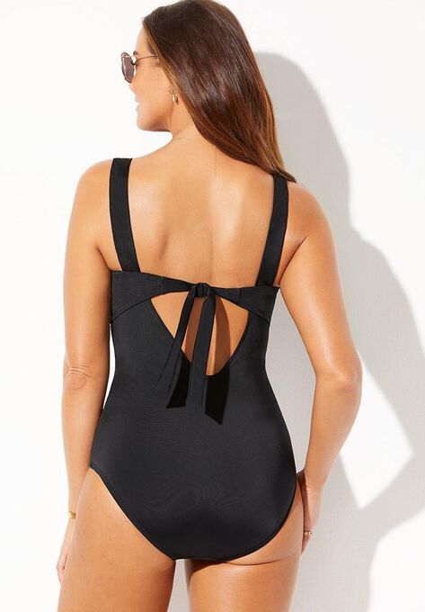 Square Neck Engineered One Piece Swimsuit, , on-hover image number null