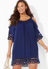 Vera Crochet Cold Shoulder Cover Up Dress, , alternate image number null