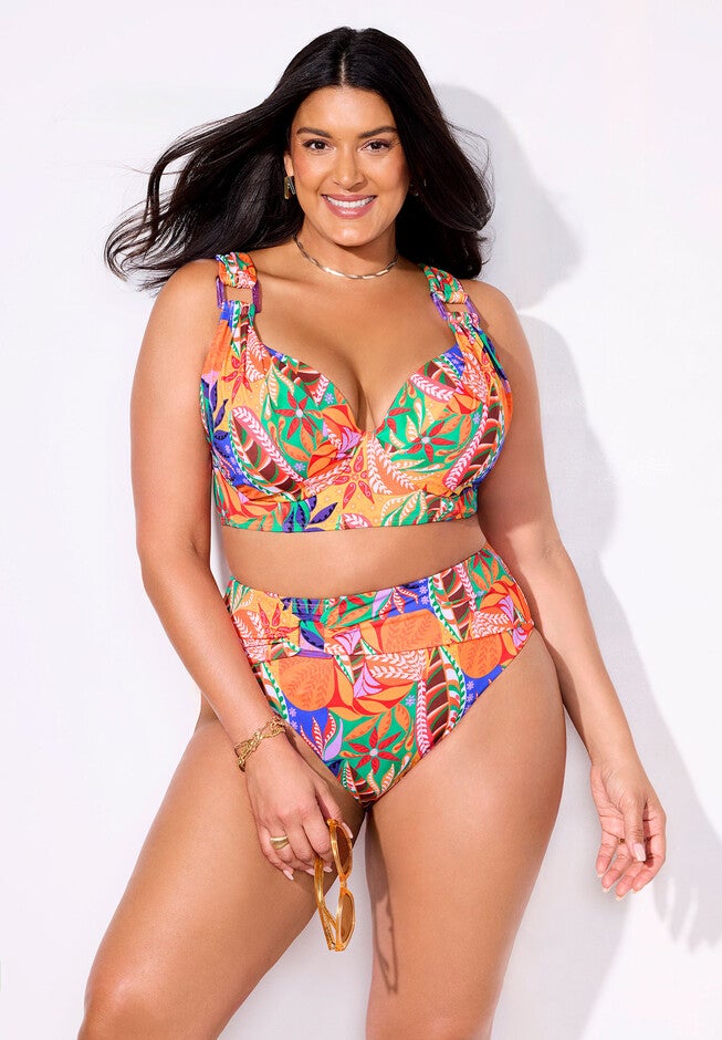 Bra Sized Ring Strap Bikini Set, , alternate image number null