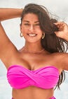 Valentine Ruched Bandeau Bikini Top, VERY FUCHSIA, hi-res image number null