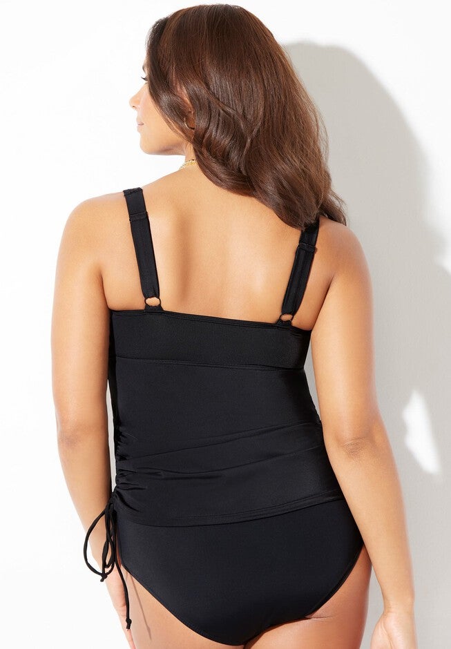 Adjustable V-Neck Tankini Top, , on-hover image number 1