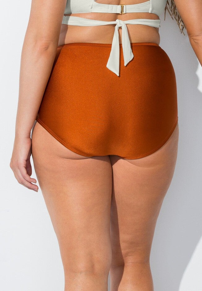 Sleek High Waist Bikini Bottom, , on-hover image number 1