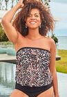 Bandeau Blouson Tankini Top, TORTOISE, hi-res image number null