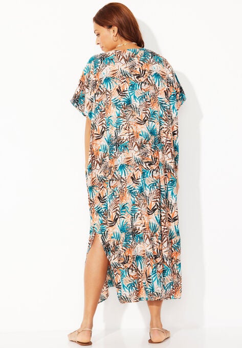 V-neck Tunic Cover-Up Dress, , on-hover image number null