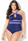 High Neck Keyhole One Piece, , alternate image number null