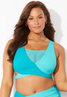 Hollywood Colorblock Wrap Bikini Top, HAPPY TURQ LUXE, hi-res image number null