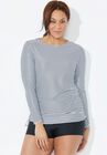 Chlorine Resistant Side-Tie Adjustable Long Sleeve Swim Tee, , alternate image number null