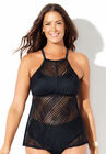 Crochet Apron High Neck Tankini Top, , alternate image number null