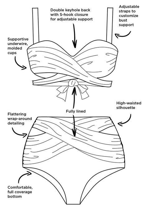 GabiFresh Cup Sized Wrap Underwire Bikini Set | Black | Black ...