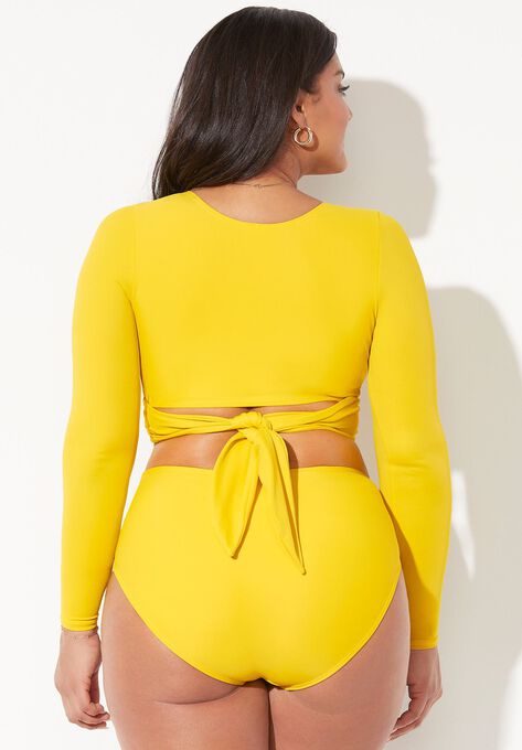 O-Ring Long Sleeve Bikini Top, , on-hover image number null