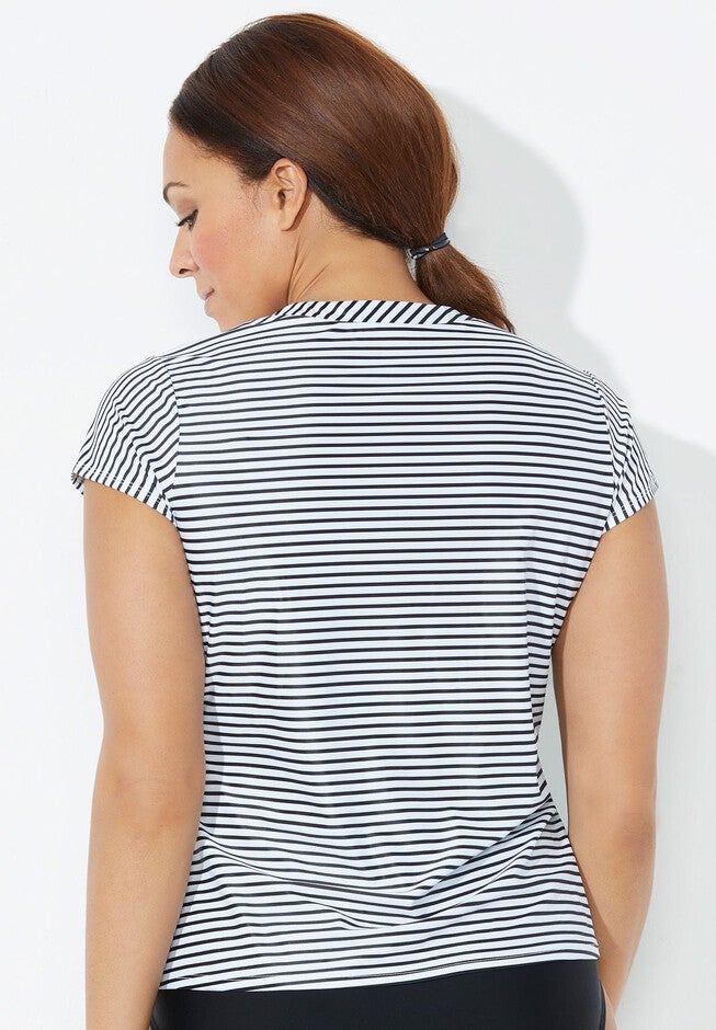 Chlorine Resistant Quarter Zip Swim Tee, , on-hover image number 1