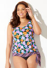 Side Tie Blouson Tankini Top, FLORAL GARDEN, hi-res image number null