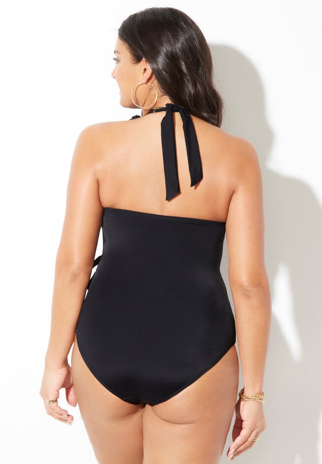 Sarong Front Ruffle One Piece, , on-hover image number null