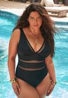 Lattice Plunge One Piece Swimsuit, , hi-res image number null
