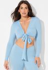 The '70s Tie Front Top, , alternate image number null
