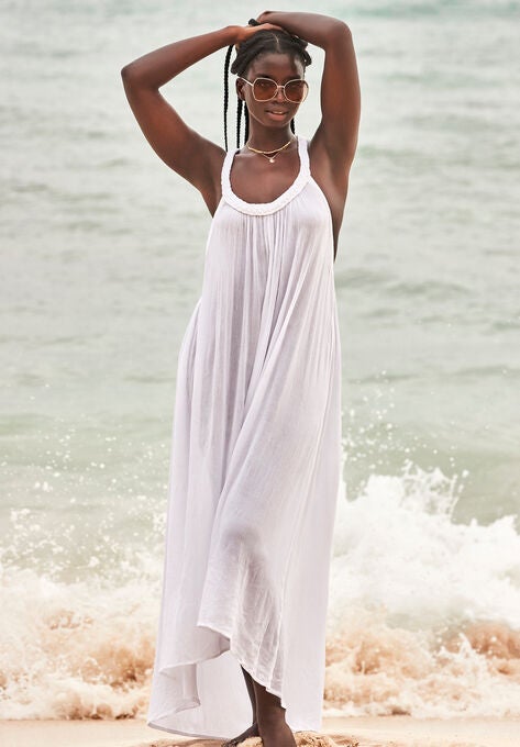 Candance Braided Cover Up Maxi Dress, WHITE, hi-res image number null