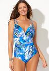 Loop Strap One Piece Swimsuit, MULTI PALM, hi-res image number null