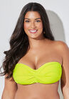 Valentine Ruched Bandeau Bikini Top, YELLOW CITRON, hi-res image number null