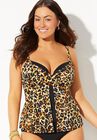Faux Flyaway Underwire Tankini Top, ANIMAL, hi-res image number null