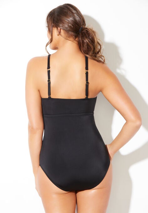Chlorine Resistant Loop Strap Mesh One Piece, , alternate image number null