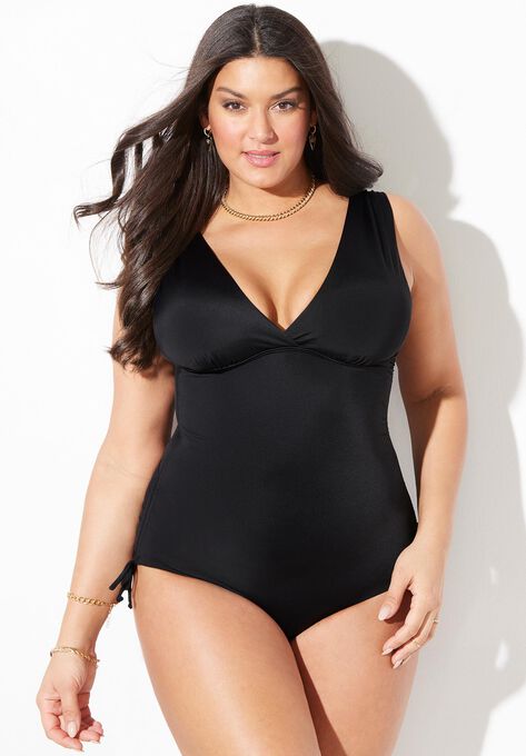 Adjustable V-Neck One Piece, , alternate image number null