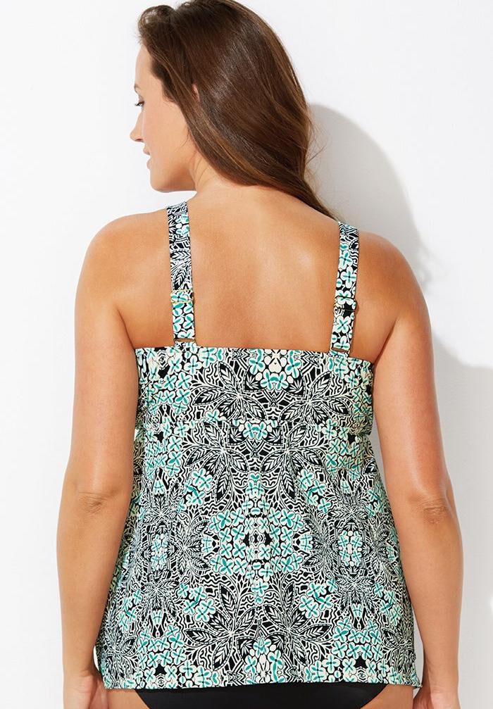 Flowy tankini tops plus hot sale size