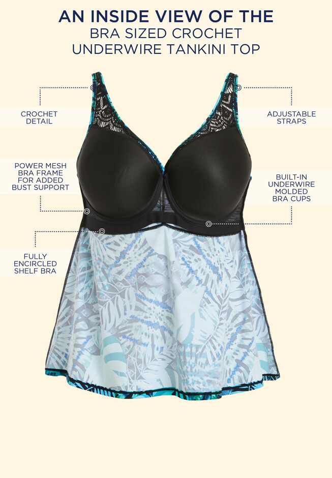Tankini Swim Top With Molded Bra Cups – Sheer Essentials Lingerie